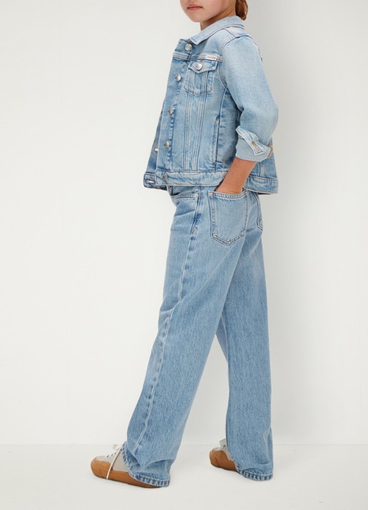 Calvin Klein Straight fit jeans met lichte wassing - achterkant 3 indigo