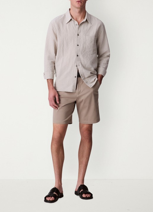 Calvin Klein Straight fit korte broek met steekzakken - voorkant 5 khaki