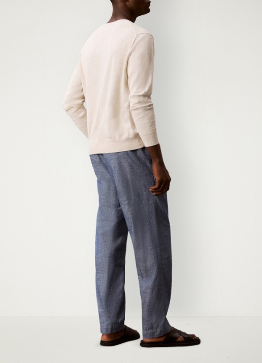 Calvin Klein Straight fit pantalon met trekkoord - achterkant 3 blue descent-c32 /  lichtblauw