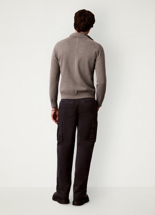 Calvin Klein Straight leg cargobroek met opgestikte zakken - achterkant 3 donkergrijs