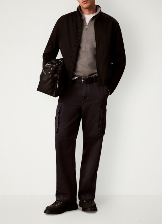 Calvin Klein Straight leg cargobroek met opgestikte zakken - detail 6 donkergrijs