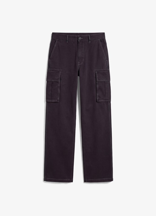 Calvin Klein Straight leg cargobroek met opgestikte zakken - voorkant donkergrijs