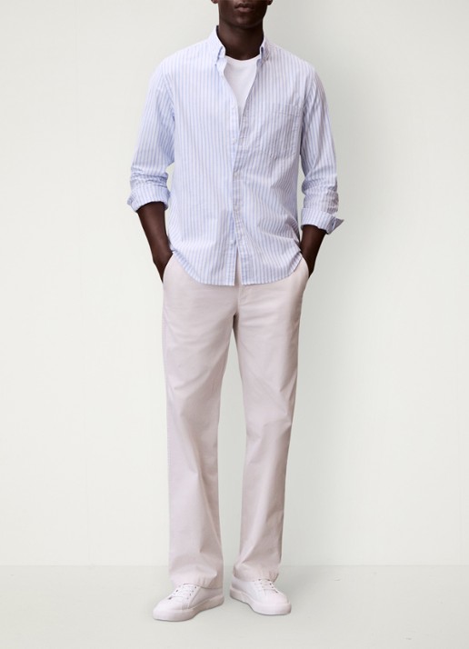 Calvin Klein Straight leg chino in katoenblend - voorkant 6 wit