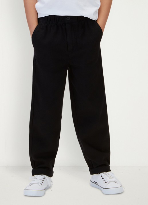Calvin Klein Straight leg chino met logo - detail 4 pvh black-beh /  zwart