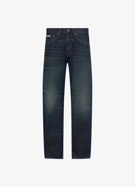 Calvin Klein Straight leg jeans met donkere wassing - voorkant timber-4dq /  blauw