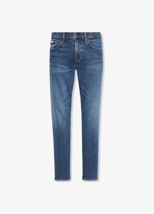 Calvin Klein Straight leg jeans met steekzakken - voorkant 5 indigo