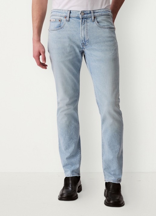 Calvin Klein Straight leg jeans met steekzakken - detail indigo