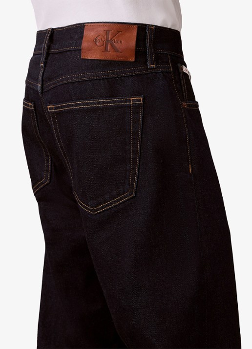 Calvin Klein Straight leg jeans met steekzakken - detail 6 donkerblauw