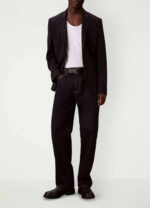 Calvin Klein Straight leg jeans met steekzakken - voorkant 3 donkerblauw