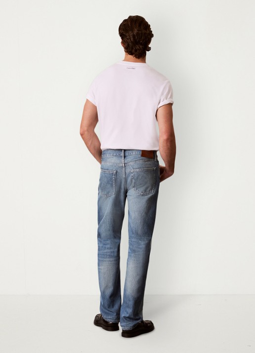 Calvin Klein Straight leg jeans met steekzakken - achterkant 7 indigo
