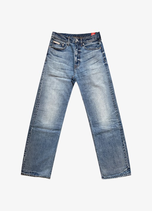 Calvin Klein Straight leg jeans met steekzakken - voorkant indigo