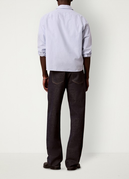 Calvin Klein Straight leg jeans met steekzakken - achterkant 5 donkerblauw