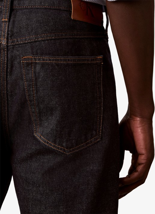 Calvin Klein Straight leg jeans met steekzakken - detail 4 donkerblauw