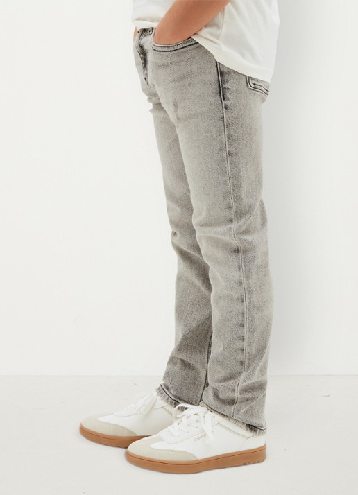 Calvin Klein Straight leg jeans met steekzakken - detail 3 stone grey wash-1by /  grijs