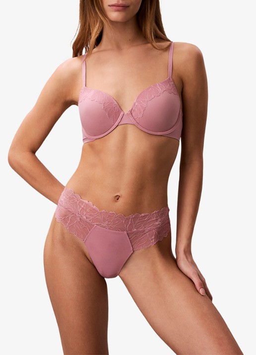 Calvin Klein String met details van kant - detail 5 roze