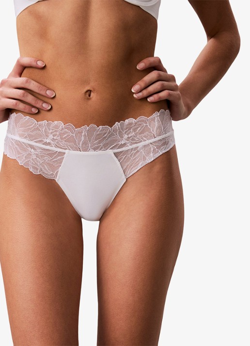 Calvin Klein String met details van kant - detail wit