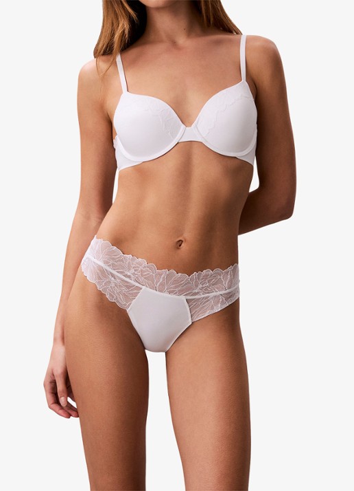 Calvin Klein String met details van kant - detail 3 wit
