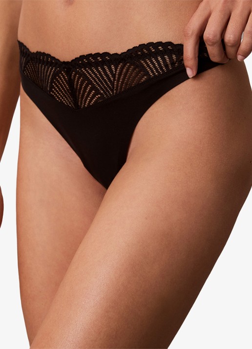 Calvin Klein String met details van kant - detail 2 zwart