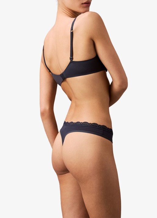 Calvin Klein String met kant - achterkant 5 turquoise