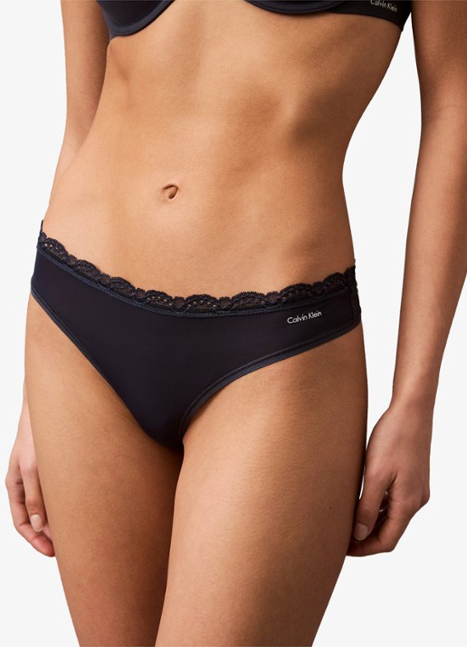 Calvin Klein String met kant - detail turquoise