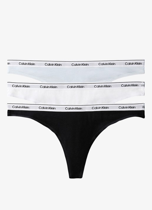 Calvin Klein String met logoband in 3-pack