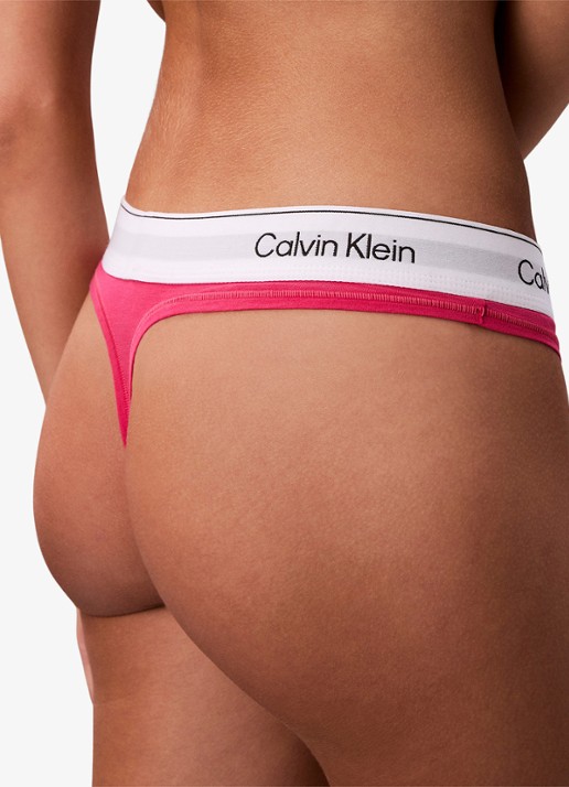 Calvin Klein String met logoband - detail 6 donkerroze