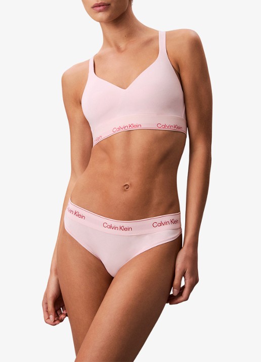 Calvin Klein String met logoband - voorkant 7 roze