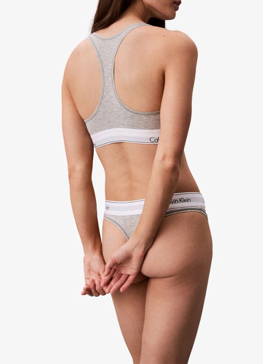 Calvin Klein String met logoband - achterkant grijs