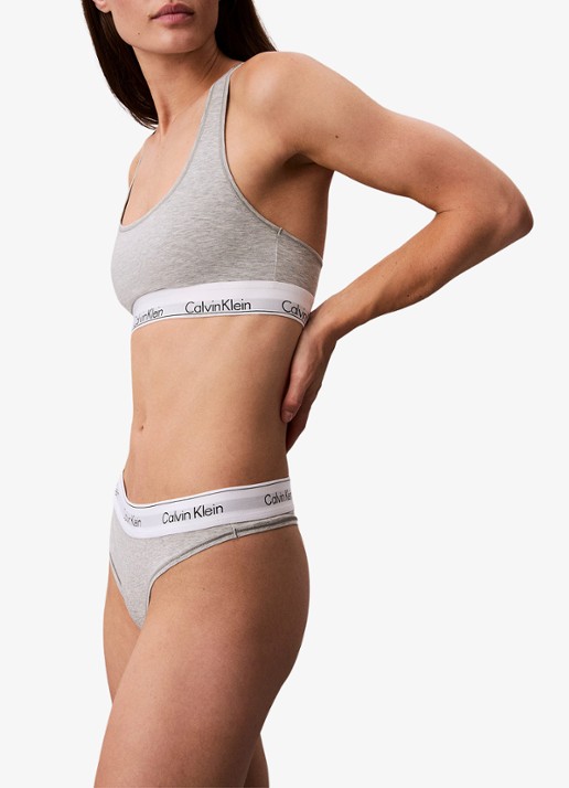 Calvin Klein String met logoband - detail 3 grijs