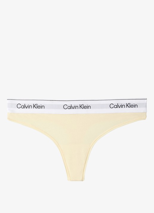 Calvin Klein String met logoband - voorkant pear sorbet-zrk/ geel