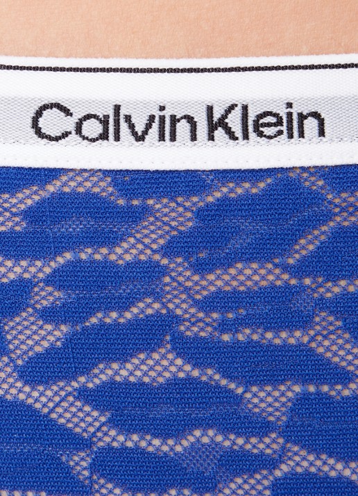 Calvin Klein String van mesh met panterprint - detail 3 blauw