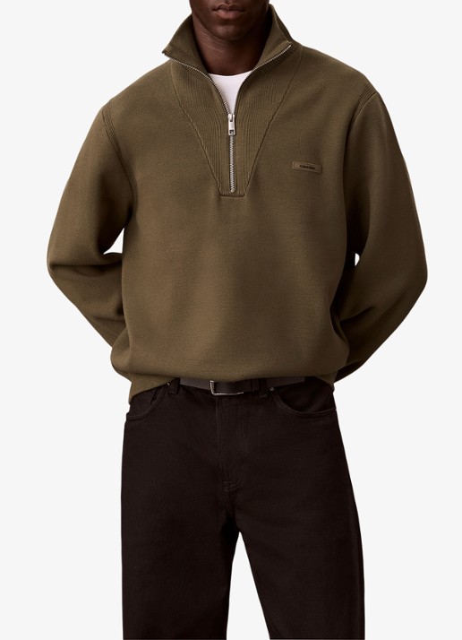 Calvin Klein Sweater met halve rits
