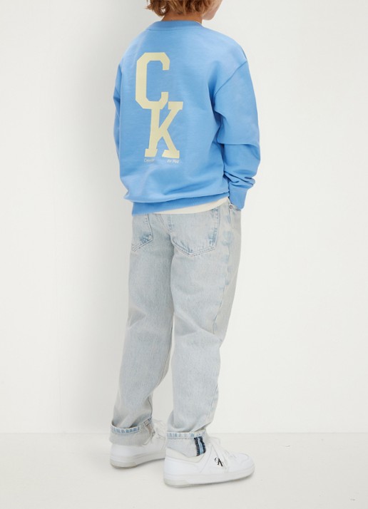 Calvin Klein Sweater met logo- en backprint - achterkant 5 blauw