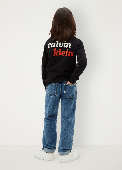 Calvin Klein Sweater met logo- en backprint - achterkant zwart