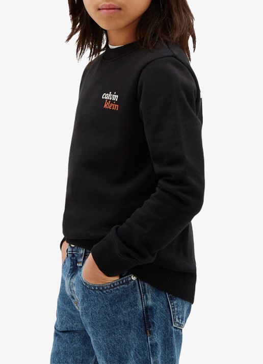 Calvin Klein Sweater met logo- en backprint - detail 4 zwart