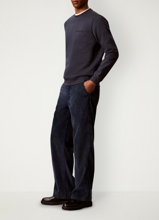 Calvin Klein Sweater met logo - detail 2 donkerblauw