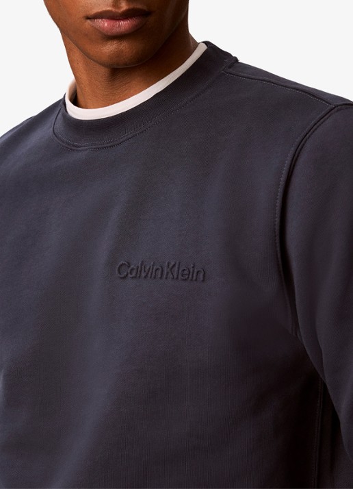 Calvin Klein Sweater met logo - detail 3 donkerblauw