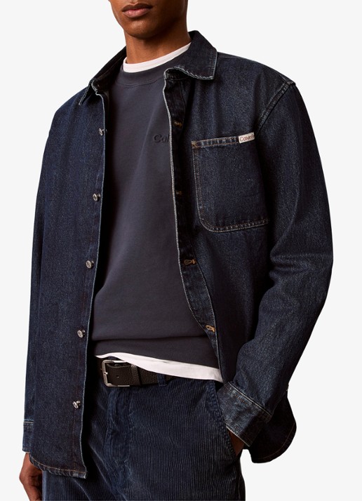 Calvin Klein Sweater met logo - detail 4 donkerblauw