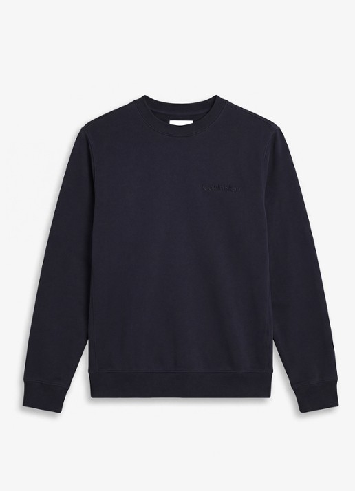 Calvin Klein Sweater met logo - voorkant 5 donkerblauw