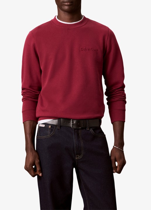 Calvin Klein Sweater met logo - detail 3 rood