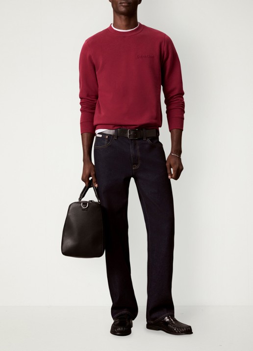 Calvin Klein Sweater met logo - voorkant 2 rood