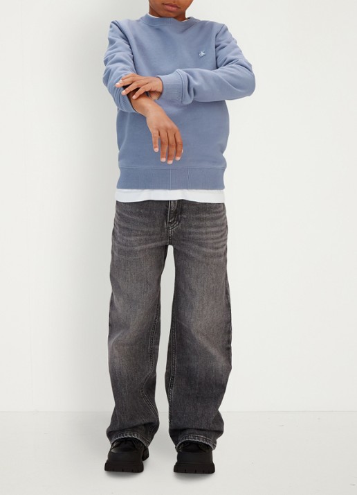 Calvin Klein Sweater met logo - voorkant 2 blauwgrijs