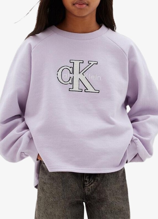 Calvin Klein Sweater met logo - detail 3 lila