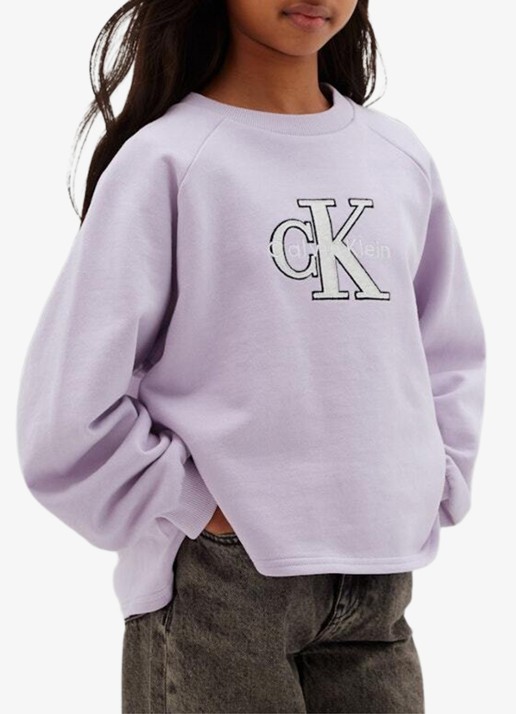 Calvin Klein Sweater met logo - detail 4 lila