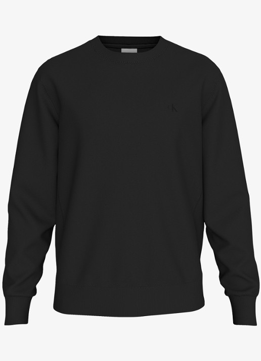Calvin Klein Sweater met logoborduring - voorkant zwart