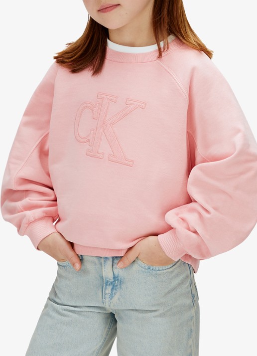Calvin Klein Sweater met logoborduring - detail 2 roze