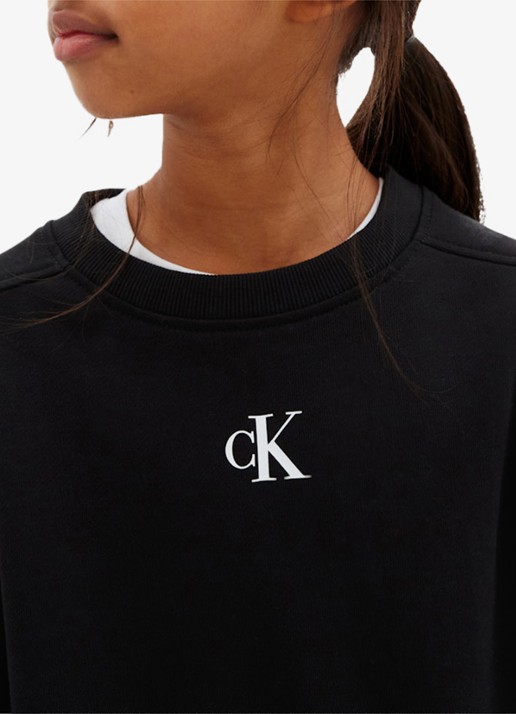 Calvin Klein Sweater met logoborduring - detail 3 zwart