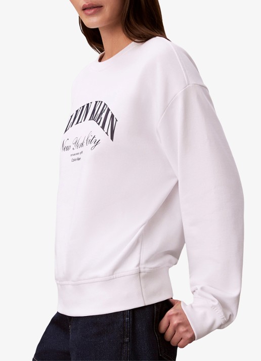 Calvin Klein Sweater met logoprint - detail 5 wit