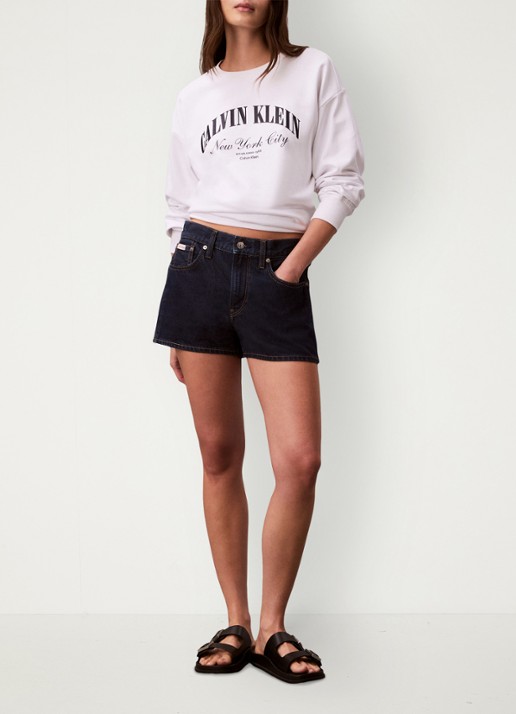 Calvin Klein Sweater met logoprint - voorkant 3 wit