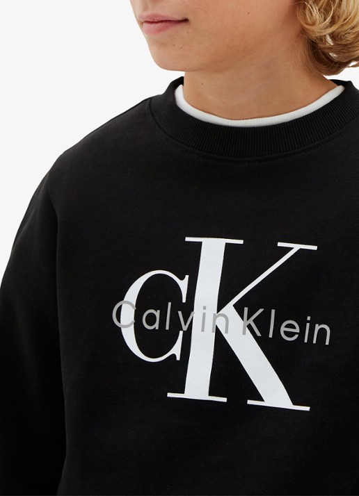 Calvin Klein Sweater met logoprint - detail 2 zwart